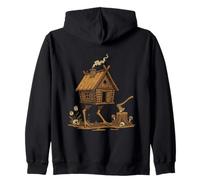 Witches Folklore Cabin Dark Art Zip Hoodie