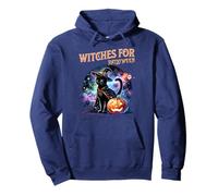 Witches for Halloween Starry Cat Pumpkin Magic Scene Pullover Hoodie