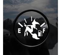 Witches Fuel Cap Sticker for Cars - Magic Witch on Broom with E/F Petrol Symbol - Weatherproof Vinyl Sticker - Cool Halloween Design (10 x 12 cm, Set of 2)