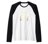 Witches Get Stuff Done Magical Moonlit Motivation Raglan Baseball Tee, Men, Black/White, XL