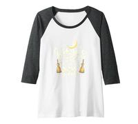 Witches Get Stuff Done Magical Moonlit Motivation Raglan Baseball Tee, Women, Dark Heather/White, S