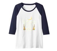 Witches Get Stuff Done Magical Moonlit Motivation Raglan Baseball Tee, Women, Navy/White, XXL