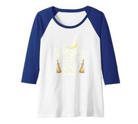 Witches Get Stuff Done Magical Moonlit Motivation Raglan Baseball Tee, Women, Royal Blue/White, S