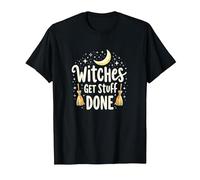 Witches Get Stuff Done Magical Moonlit Motivation T-Shirt, Men, Black, XL