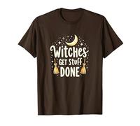 Witches Get Stuff Done Magical Moonlit Motivation T-Shirt, Men, Brown, S