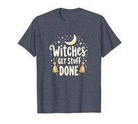 Witches Get Stuff Done Magical Moonlit Motivation T-Shirt, Men, Heather Blue, XL