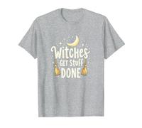 Witches Get Stuff Done Magical Moonlit Motivation T-Shirt, Men, Heather Grey, S