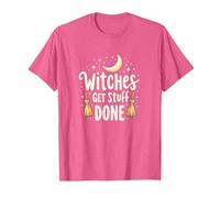 Witches Get Stuff Done Magical Moonlit Motivation T-Shirt, Men, Pink Heather, S