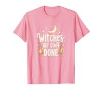 Witches Get Stuff Done Magical Moonlit Motivation T-Shirt, Men, Pink, M