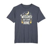Witches Get Stuff Done Magical Moonlit Motivation T-Shirt, Men's Big and Tall, Heather Blue, 5X Tall