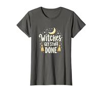 Witches Get Stuff Done Magical Moonlit Motivation T-Shirt, Women, Asphalt, XL
