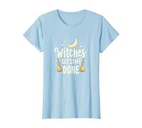 Witches Get Stuff Done Magical Moonlit Motivation T-Shirt, Women, Baby Blue, M