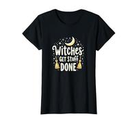 Witches Get Stuff Done Magical Moonlit Motivation T-Shirt, Women, Black, 3XL