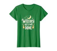 Witches Get Stuff Done Magical Moonlit Motivation T-Shirt, Women, Kelly Green, XL
