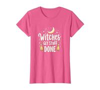 Witches Get Stuff Done Magical Moonlit Motivation T-Shirt, Women, Pink Heather, XS
