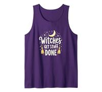 Witches Get Stuff Done Magical Moonlit Motivation Tank Top, Men, Purple, XXL
