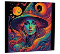 Witches Greeting Card - Witchcraft Fantasy Psychedelic Witch 145 x 145mm