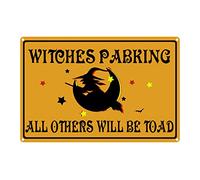 Witches Halloween Decoration Iron Poster Painting Parking All Others Will Be Toad Tin Sign Vintage Wall Decor for Cafe Bar Pub Home Beer 8x6 in