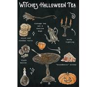 Witches Halloween Tea Witchery Witches Witches Magic Knowledge Magic Lover Gift Witch Retro Metal Tin Sign 8X12 Inches