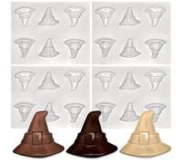 Witches Hat Chocolate Moulds - 13g - Set of 6, 12 & 24 - DIY Halloween Chocolate Cake Decoration (24 Moulds)