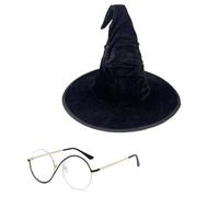 Witches Hat, Elphaba Costume, Glinda Costume, Elphaba glasses, Clear Lens Glasses Witch Costume Accessory, for Halloween Kids Halloween World Book Day Fancy Dress Costume