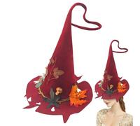 Witches Hat Felt Party Costume Decor Headband with Red Leaves