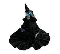 Witches Hat Halloween Gothic Butterfly Pointed Brim Wide Costume Cap | Women's Witch Hats for Cosplay Party Haunted House Party Stage Performance Masquerade