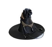 Witches Hat Headband, Witch Hat Gothic Cosplay Witch Mini Top Parade Black Headband Side Clip Headress Headwear (Black), Mini