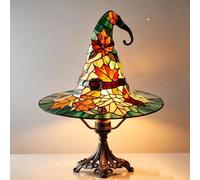 Witches Hat Lamp, Halloween Stained Glass Witch Hat Lamp