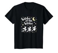Witches Just Being Witches Moonlit Broomstick Adventure T-Shirt, Kids, Black, 8 Years