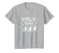 Witches Just Being Witches Moonlit Broomstick Adventure T-Shirt, Kids, Heather Grey, 10 Years