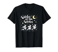 Witches Just Being Witches Moonlit Broomstick Adventure T-Shirt, Men, Black, XL