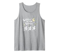 Witches Just Being Witches Moonlit Broomstick Adventure Tank Top, Men, Heather Grey, L