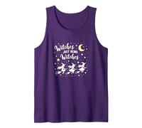 Witches Just Being Witches Moonlit Broomstick Adventure Tank Top, Men, Purple, L