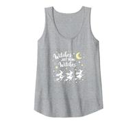 Witches Just Being Witches Moonlit Broomstick Adventure Tank Top, Women, Heather Grey, L