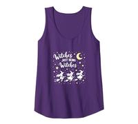 Witches Just Being Witches Moonlit Broomstick Adventure Tank Top, Women, Purple, L
