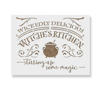 Witches Kitchen Stencil - Craft Airbrush Painting Wall Art Decor DIY Template 7.5 Mil Mylar Plastic Reusable