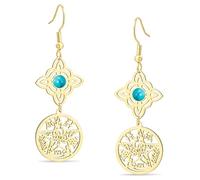 Witches Knot and Tetragrammaton Pentagram Earring Celtic Knot Turquoise Name of God Charm Earring Protection Witchcraft Pagan Jewelry for Women