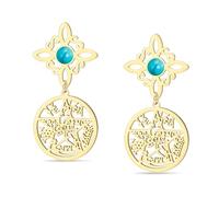 Witches Knot and Tetragrammaton Pentagram Earring Celtic Knot Turquoise Name of God Charm Earring Protection Witchcraft Pagan Jewelry for Women