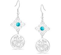 Witches Knot and Tetragrammaton Pentagram Earring Celtic Knot Turquoise Name of God Charm Earring Protection Witchcraft Pagan Jewelry for Women