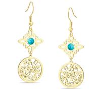 Witches Knot and Tetragrammaton Pentagram Earring Celtic Knot Turquoise Name of God Charm Earring Protection Witchcraft Pagan Jewelry for Women