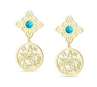Witches Knot and Tetragrammaton Pentagram Earring Celtic Knot Turquoise Name of God Charm Earring Protection Witchcraft Pagan Jewelry for Women