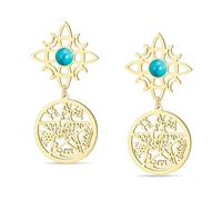 Witches Knot and Tetragrammaton Pentagram Earring Celtic Knot Turquoise Name of God Charm Earring Protection Witchcraft Pagan Jewelry for Women