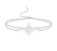 Witches Knot Bracelet Stainless Steel Hollow Celtic Knot Adjustable Handmade Braided String Bracelet Irish Celtic Wiccan Witchcraft Pagan Protection Amulet Jewelry Gift for Women Men，Layered-S