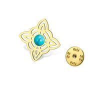 Witches Knot Brooch with Turquoise Stainless Steel Celtic Knot Brooch Pins Wiccan Witchcraft Pagan Jewelry for Women Teens