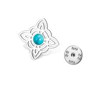 Witches Knot Brooch with Turquoise Stainless Steel Celtic Knot Brooch Pins Wiccan Witchcraft Pagan Jewelry for Women Teens