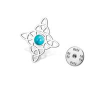 Witches Knot Brooch with Turquoise Stainless Steel Celtic Knot Brooch Pins Wiccan Witchcraft Pagan Jewelry for Women Teens