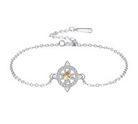 Witches Knot Custom Birthstone Bracelet, Crystal Celtic Knot Bracelet Jewelry Gift for Women (March)