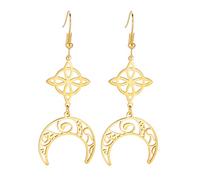Witches Knot Earrings for Women Celtic Witch Knot Earrings Wiccan Symbol Witchcraft Dangle Drop Earrings Protection Talisman Pagan Geometric Jewelry