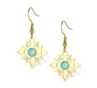 Witches Knot Earrings with Turquoise Magic Celtic Knot Dangle Stud Earrings Stainless Steel Celtic Irish Wiccan Witchcraft Pagan Jewelry for Women Teens